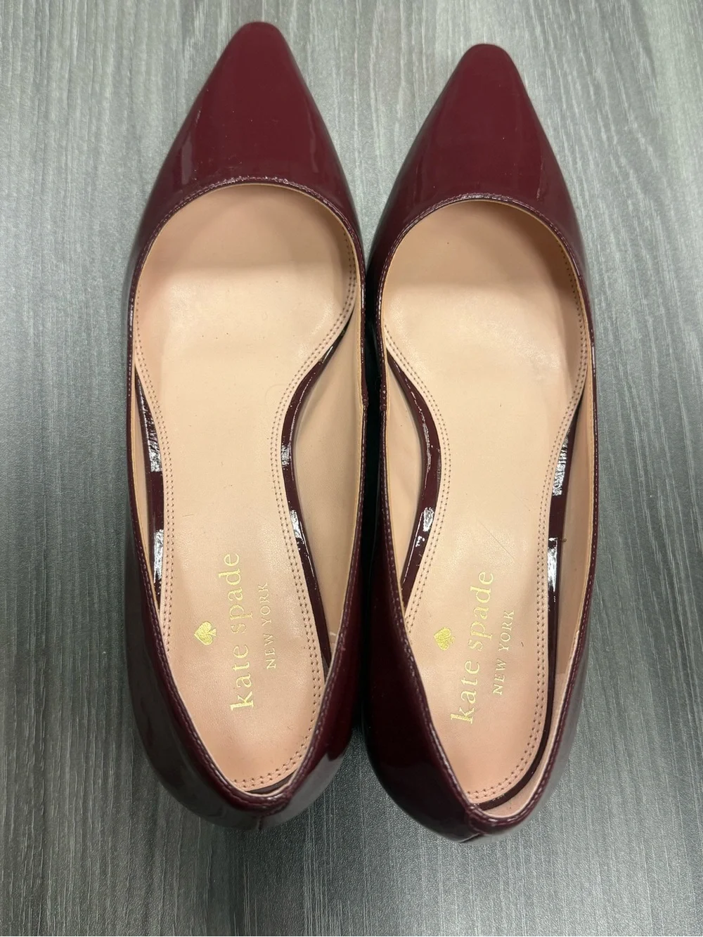 Kate Spade New York Dark Merlot Patent Leather Pointed Toe Pumps Heels Size 9B